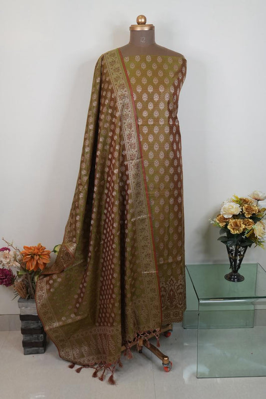 Reshamnagari Exclusive Banarasi Karan Silk Royal Collection – Chanderi Zari Suit Set